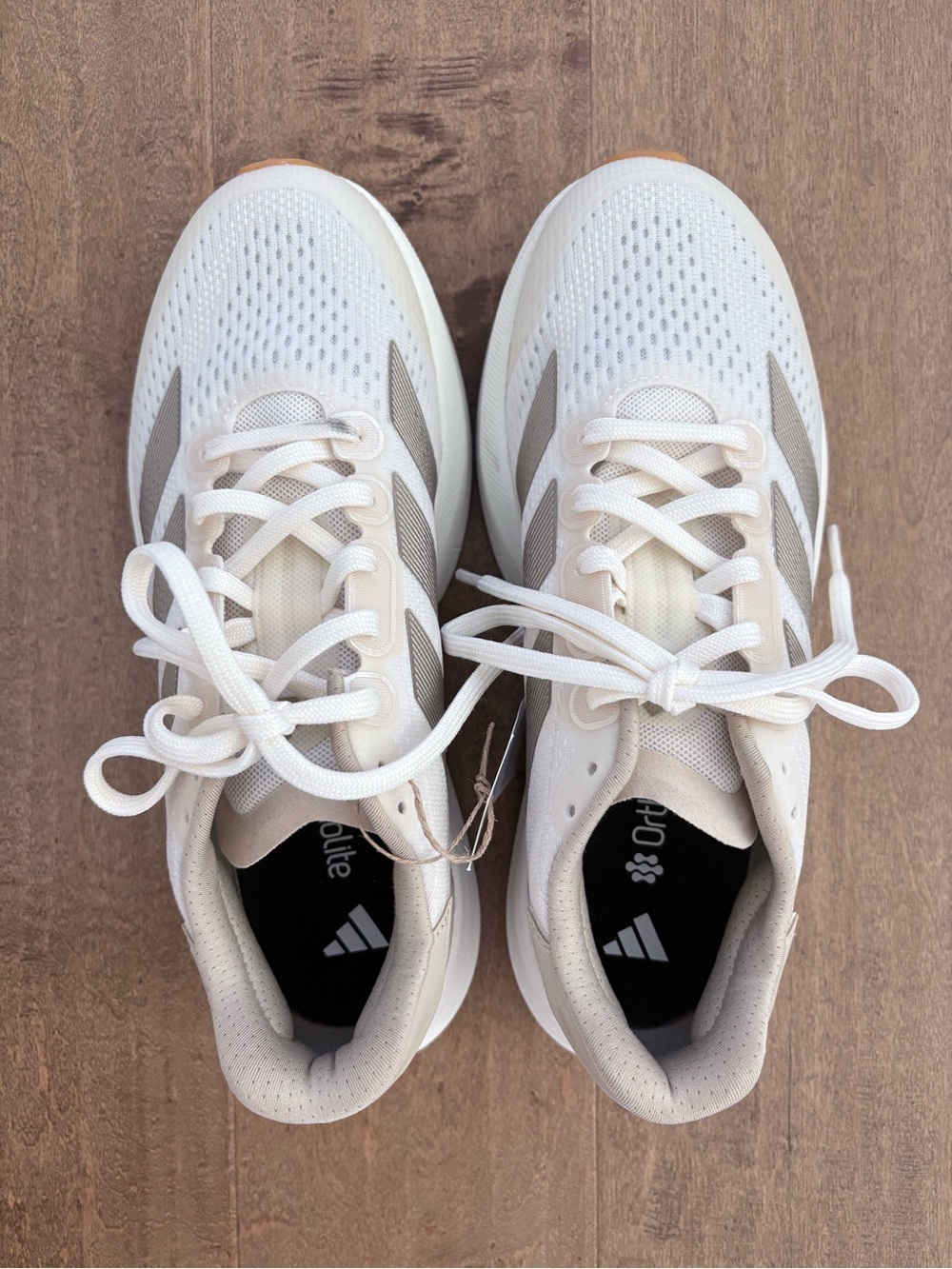 adidas Women's White and golden Beige Casual Running Sneakers